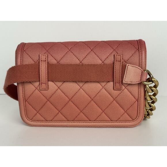 Chanel Caviar Quilted Sunset On The Sea Waist Bag – Coral with Gold Hardware C-1 - Picture 4 of 16